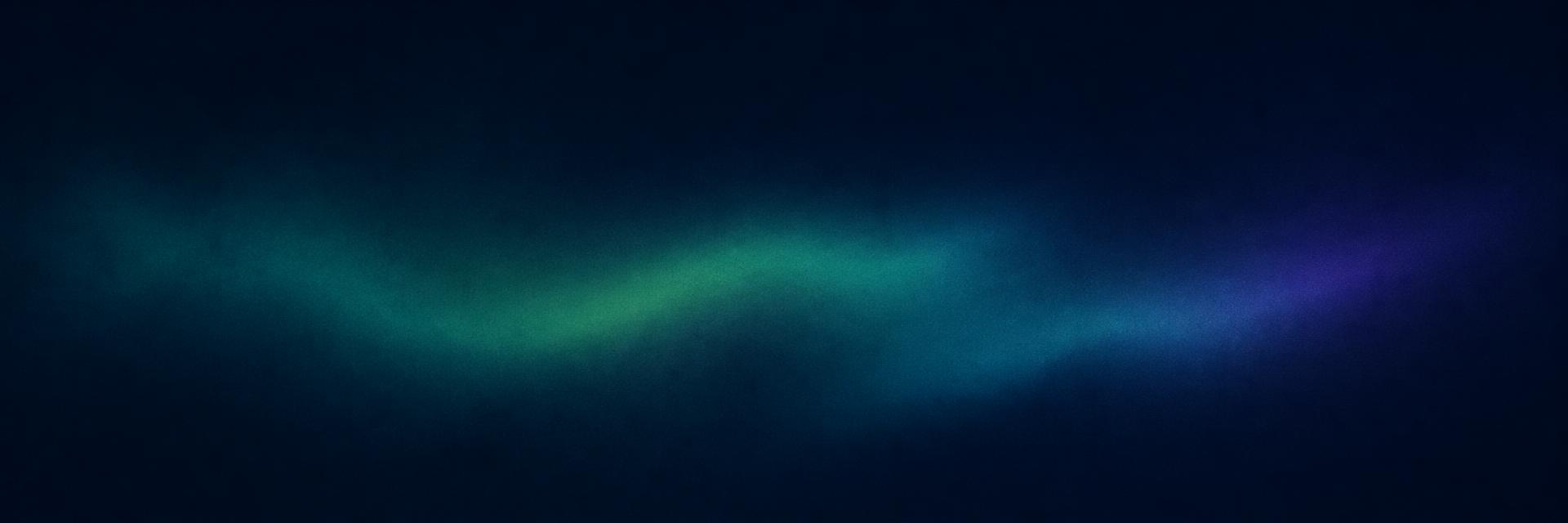 Soft abstract band of aurora light on a deep navy background